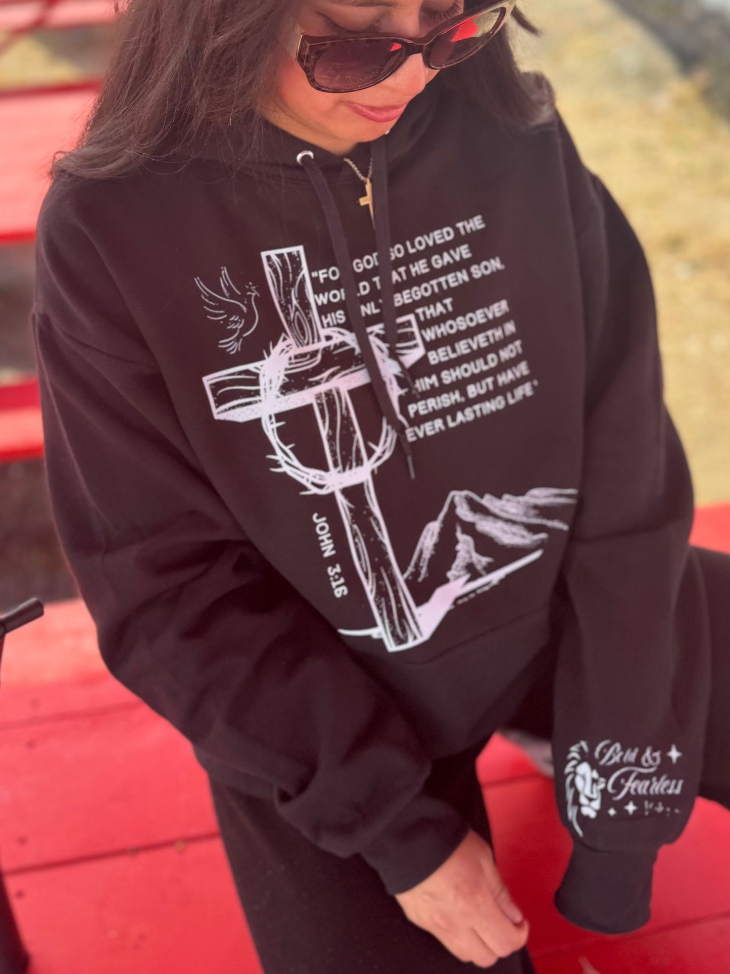 John 3:16 Begotten Son - Black Hoodie