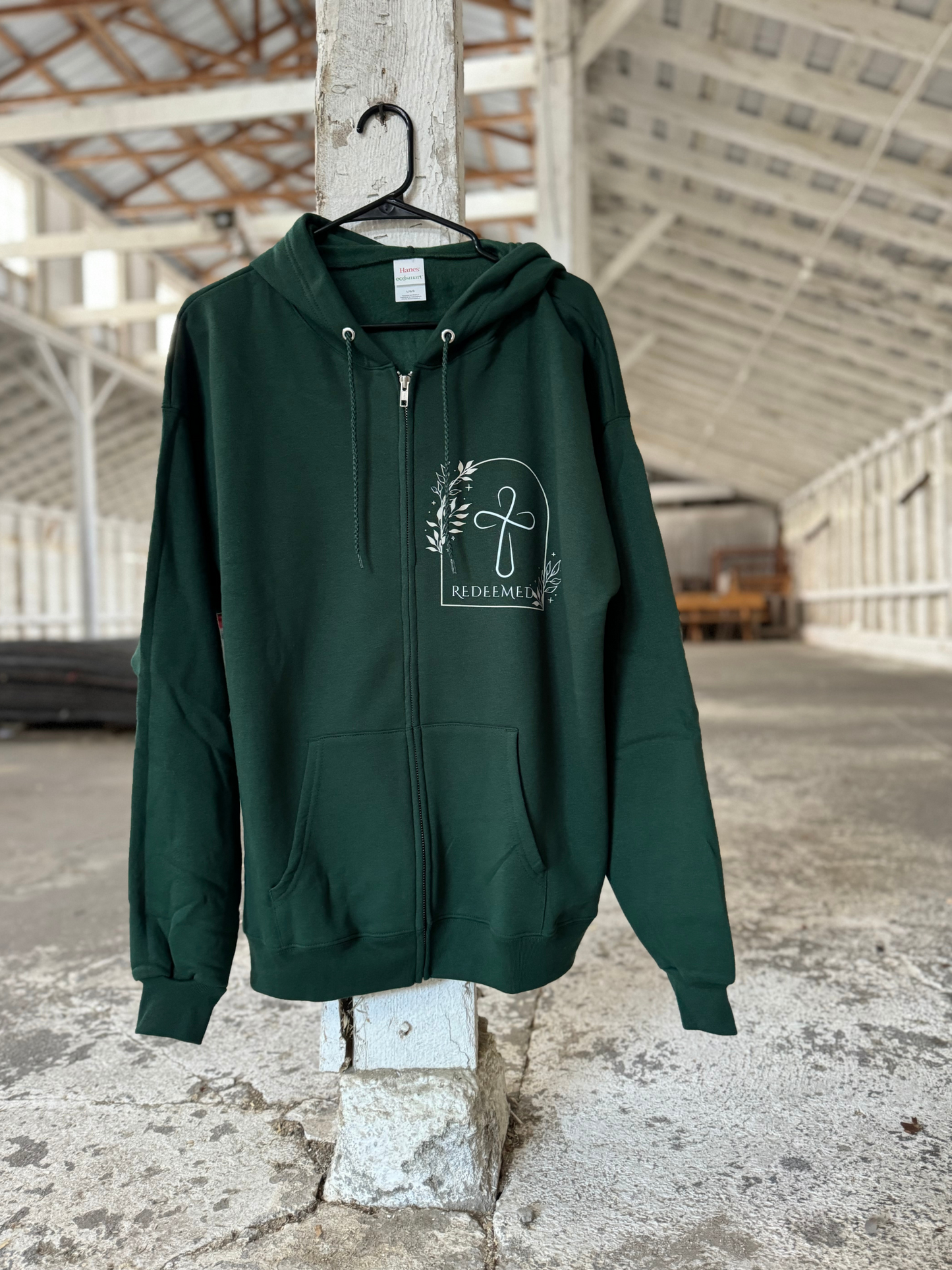 Lamentations 3:55-60 Redeemed Forest Green Zip-up