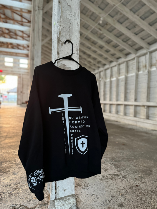 Isaiah 54:17 No Weapon Shall Prosper - Black Unisex Crewneck